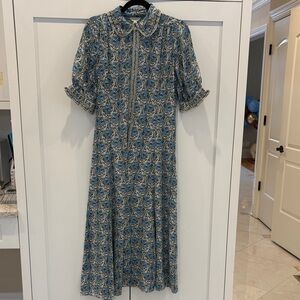 Max studio M Floral Blue Midi Dress